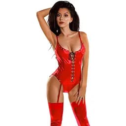 Боді Glossy Wetlook Doja L (червоний)