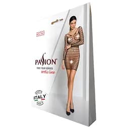 Бодістокінг-сукня з глибоким коміром Passion BS093 black довгі рукави One size - мініатюра 5