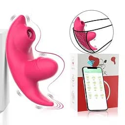 Смарт-вібратор у трусики Love Spouse Tongue з Bluetooth 9 режимів Рожевий - мініатюра 3