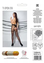 Колготки з відкритим доступом імітація панчох Passion Tiopen 019 black 1/2 (20 den) - мініатюра 6