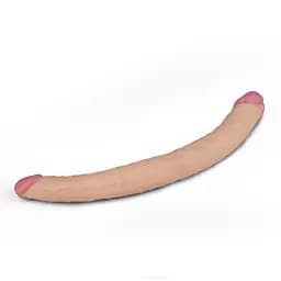 Двосторонній фалоімітатор LoveToy King Size Ladykiller 36.5 см тілесний - мініатюра 3