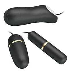 Набір іграшок Pretty Love Double Vibro Bullet 2 шт. чорний - мініатюра 7