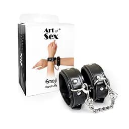 Наручники з екошкіри Art of Sex - Handcuffs Emoji, колір чорний Art of Sex SO9976 99822 - мініатюра 4