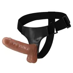 Страпон з вібро BAILE-Ultra Passionate Harness Realdeal Penis 6.2'' Brown Baile BW-022064Z 99165