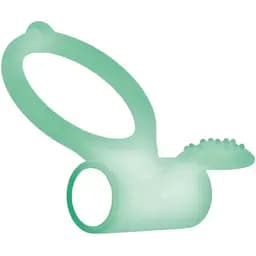 Эрекционное кольцо Dorcel Power Clit White Phospho с вибрацией светится в темноте белое