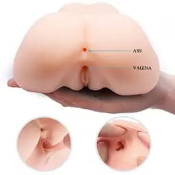 Мастурбатор з подвійною вібрацією і двома входами Crazy Bull-Veronica Dual Vagina and Anal, BM - 00900T72ZK, Телесный - мініатюра 4