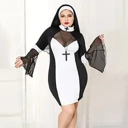 Еротичний костюм черниці JSY P71109 Plus size - мініатюра 5