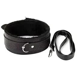 Нашийник шкіряний з повідцем для ігор з домінуванням BDSM One size K000410