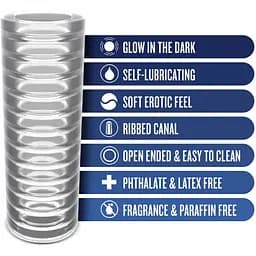 Мастурбатор Blush Rize - Ribz Glow in The Dark Masturbator - Clear - мініатюра 2
