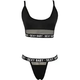 Комплект еротичної білизни Sexy Baby з сіткою M-L Чорний