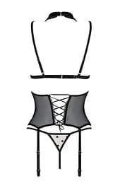 Корсет з відкритими грудьми Passion DOMINICA CORSet XXL/XXXL beige пажі для панчіх стрінги - мініатюра 4