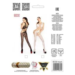 Бодістокінг Passion BS030 комбінезон імітація топу та легінсів S/M/L white - мініатюра 5