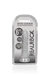 Фалоімітатор RealRock Crystal Clear Realistic Dildo 6'' 15.5 см прозорий - мініатюра 2