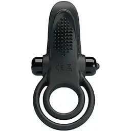 Ерекційне кільце на пеніс з вібрацією Pretty Love Vibro Penis Ring 11.3 см чорний