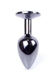 Анальна пробка - Jewellery Dark Silver Plug Clear - мініатюра 8