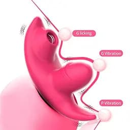 Смарт-вібратор у трусики Love Spouse Tongue з Bluetooth 9 режимів Рожевий - мініатюра 2