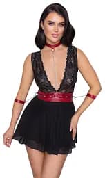 Сорочка Cottelli Collection Bondage Babydoll S чорний - мініатюра 2
