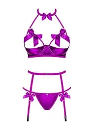 Комплект білизни Obsessive Delishya L/XL фіолетовий - мініатюра 5