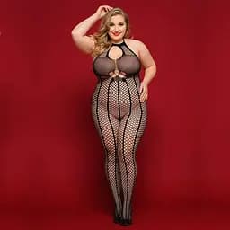 Сітчастий бодістокінг-халтер JSY Сітки Арії Plus Size, Black