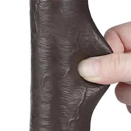 Фалоімітатор Sliding-Skin Dual Layer Dong 9 23 см (коричневий) - мініатюра 23