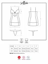 Комплект білизни Obsessive Alluria L/XL чорний - мініатюра 4