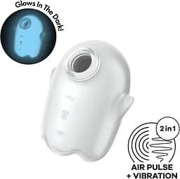 Вакуумний стимулятор Satisfyer Glowing Ghost White - мініатюра 2