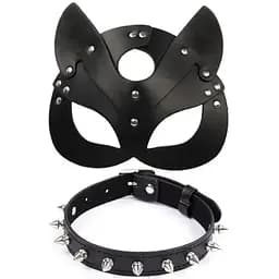 BDSM маска кошки и чокер с шипами