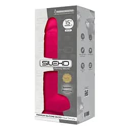 Фалоімітатор SilexD Premium Silicone Dildo Model 1 Size 15 38 см рожевий - мініатюра 2