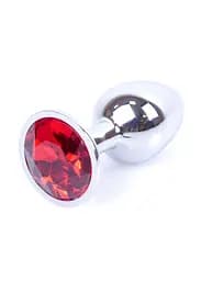 Металева анальна пробка з кристалом Boss Jewellery 7 см (червоний) - мініатюра 8