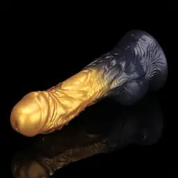 Фалоімітатор Lovetoy Dual Density 8'' 21 см (золотий) - мініатюра 10