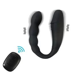 Подвійний анально-вагінальний вібратор Magic Helios Remote з ДК чорний