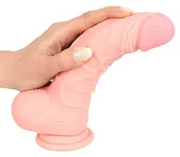 Реалістичний фалоімітатор Medical Silicone Dildo з мошонкою 20 см тілесний - мініатюра 6