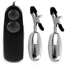 Затискачі на соски вібруючі для сенсорного стимулювання Чорний K000097