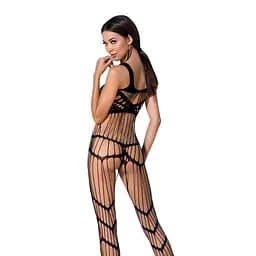 Бодістокінг Passion BS058 комбінезон дуже повітряний S/M/L black - мініатюра 2