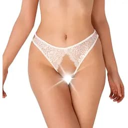Кружевные трусики с открытым доступом Art of Sex - Mia Белый XS-М
