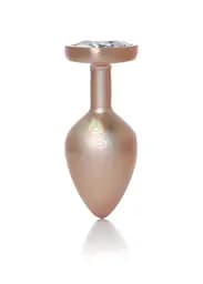Анальна пробка - Jewellery Pearl Gold Heart Plug Clear M - мініатюра 5