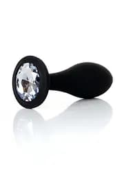 Анальна пробка - Jewellery Silicone Black Plug L Clear - мініатюра 1
