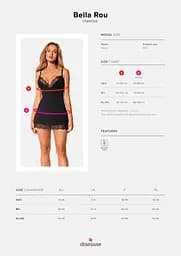 Комплект білизни Obsessive Bella Rou XL/2XL чорний - мініатюра 7