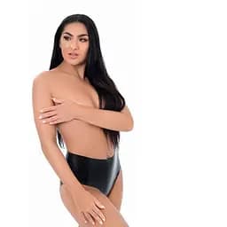 Трусики Me You Us Latex Crotchless Panties S (чорний)