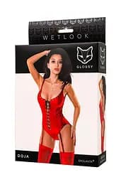 Боді Glossy Wetlook Doja S (червоний) - мініатюра 7