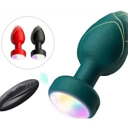 Анальна пробка з вібрацією, що світиться у темряві Light Anal Plug, Анальні іграшки