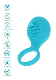 Віброкільце Toy Joy Happiness Tickle Brush C-Ring 8.2 см блакитний - мініатюра 6