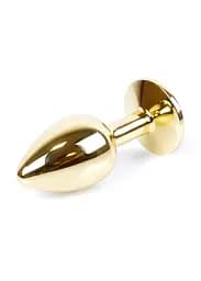 Анальна пробка - Jewellery Gold Plug Light Blue - мініатюра 3