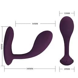 Вібратор PRETTY LOVE Baird Purple, 12 функцій вібрації, мобільний додаток, дистанційне керування PRETTY LOVE BI-014992HP-1 98758 - мініатюра 3