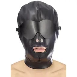 Каптур для БДСМ зі знімною маскою Fetish Tentation BDSM hood in leatherette with removable mask