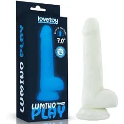 Неоновий фалоімітатор LoveToy Lumino Play 18 см синій