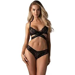 Комплект білизни Obsessive Blomentis XL/2XL чорний