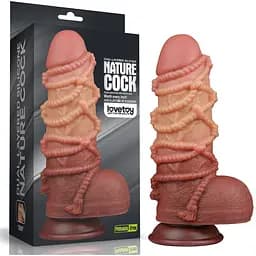 Фалоімітатор Dual-Layered Silicone Nature Cock 9.5'' 24.5 см коричневий
