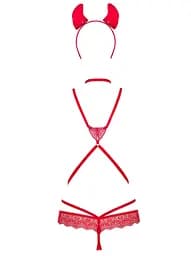 Костюм Obsessive Evilia L/XL червоний - мініатюра 5