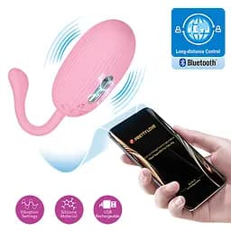 Віброяйце Pretty Love Doreen Electric Shock Egg Light Pink (App) - мініатюра 6